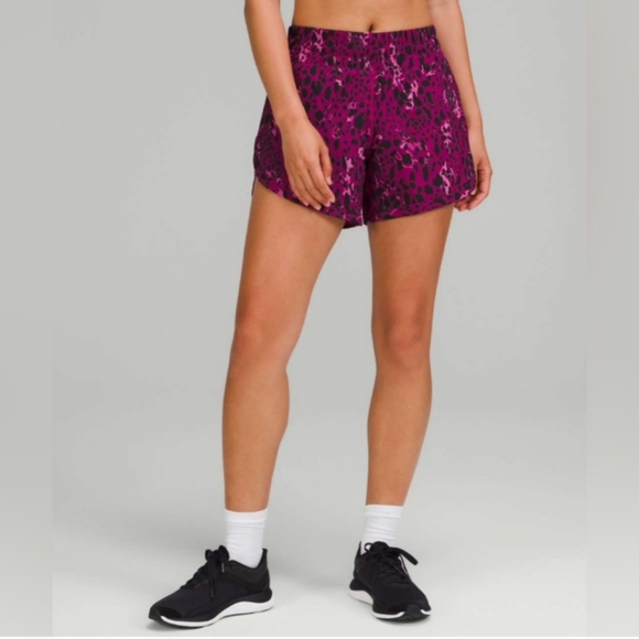 Major ISO, lululemon track that magenta cheetah print shorts. - Picture 3 of 5